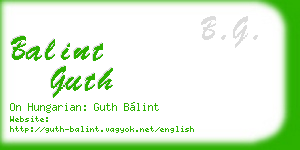 balint guth business card